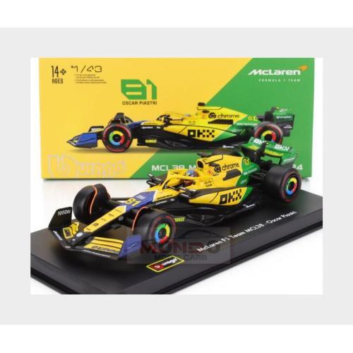 1:43 BURAGO Mclaren F1 Mcl38 Monaco Gp 2024 Piastri +Showcase BU38215-P-SENNA Mo - Bild 2 von 2