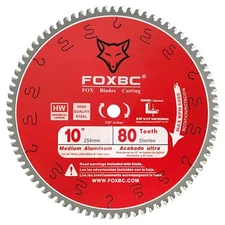 10-Inch 80-Tooth Saw Blade TCG With 5/8-Inch Arbor for Metal & Plastic Cutting