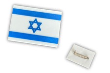 Israel Flag Pin with Lockbar, Made in USA