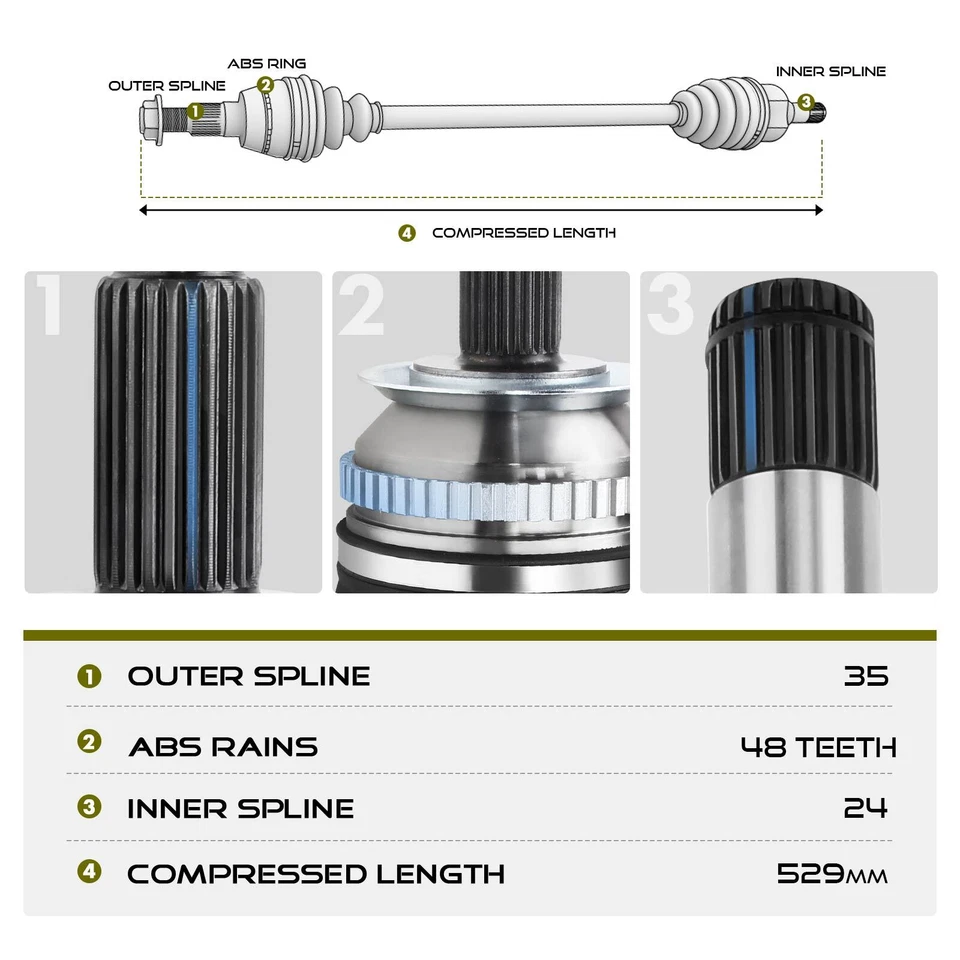 2x Conjunto de eje CV para Mercedes-Benz E430 W210/W211 2000-2002 E320 00-03 delantero Foto 3 de 4