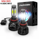 4-sides 9012 HIR2 LED Headlight Bulbs Kit High Low Beam Super Bright 6500K White