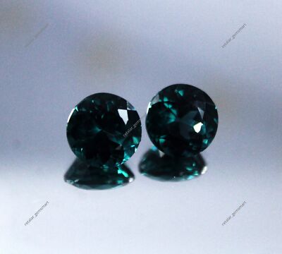 Natural Montana Sapphire Round Green 10.00 Ct CERTIFIED Loose Gemstone Pair