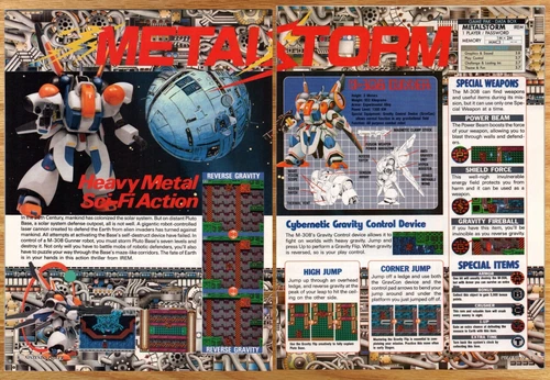 Metal Storm IREM Review Guide M-308 - 2 Page Video Game Print Ad Poster Art 1991