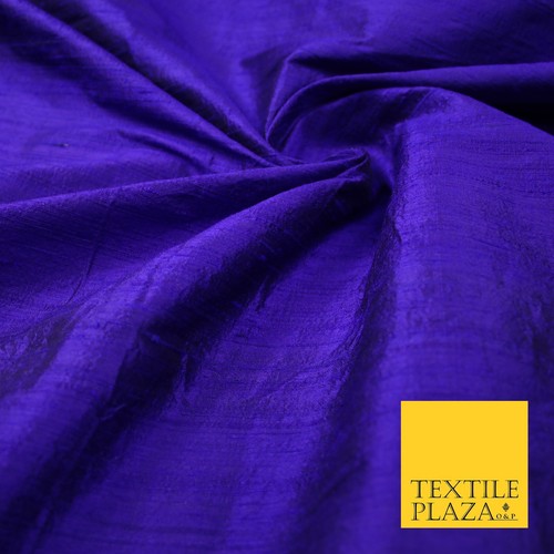 45 COLOURS Luxury 100% PURE Plain Dupion SLUB Textured Raw Silk Handloom Fabric - Picture 83 of 94