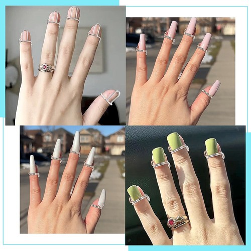 10x Silber Messing Nagelring Fingernagelring Metall für Nailart Deko Schmuck Geschenk - Bild 7 von 8