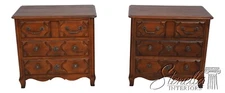 L66445: Pair HENREDON Pierre Deux 3 Drawer Nightstands