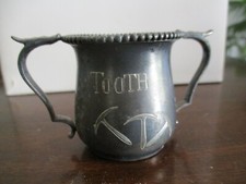 AMERICAN SILVER PLATE CO. #109 QUADRUPLE PLATED TOOTHPICK CUP WITH HANDLES