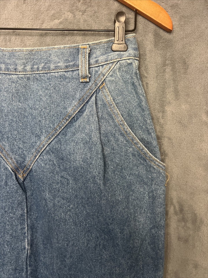 Vintage Denim Midi Skirt American Profile Jeanswear Made In USA 100