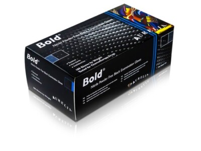 1 ETUI 10 BOXEN (1000 HANDSCHUHE) Größe Large Aurelia Bold schwarz Nitril Latex GRATIS
