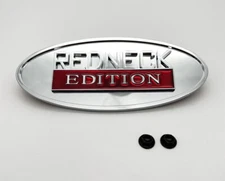 Chrome Metal "Redneck Edition" Hood Side Fender Emblem For Peterbilt