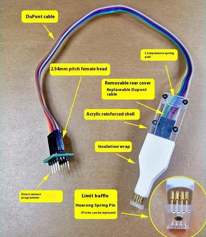 1pc Sop8/Soic8/Vsop8/Wson8 SPI Adapter Clip Pin Flash on Chip Read & Write Probe - Image 2 of 4