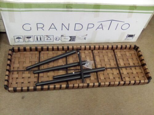 GrandPatio Indoor/ Outdoor 2-Seat Bench, Steel Frame Leather-Look Resin Wicker - Picture 2 of 2