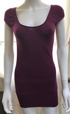 H&M Womens Short T-Shirt Dress - Cap Sleeves - Rayon - Purple - Size XS