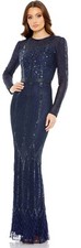 Mac Duggal 5607 Embellished Long Sleeve Dress Gown. Formal, Wedding Sz 16 $798