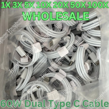 Lot 60W USB-C to Type-C Cable PD Fast Charger For Samsung Macbook iPhone 15 16