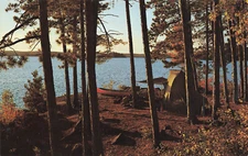 Postcard Camp Site Lake Side