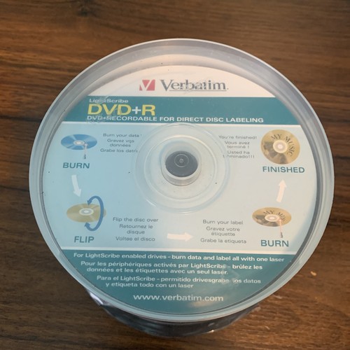 New - Verbatim DVD+R LightScribe 4.7GB 16X 120 Min Blank Discs - Sealed 30 Pack - Picture 4 of 5