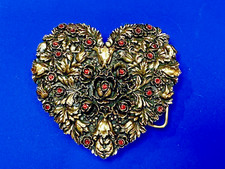 Heart Shaped Vintage 2007 X-262 Rhinestone accented RARE  Bergamot Belt Buckle