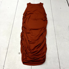 Shein Curve Rust Cinched Sides Midi Sleeveless Dress Women's Size 1X-Large NEW