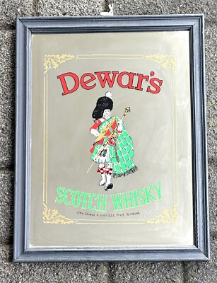 Dewar's Scotch Whisky 1970er Jahre Werbespiegel 34x26