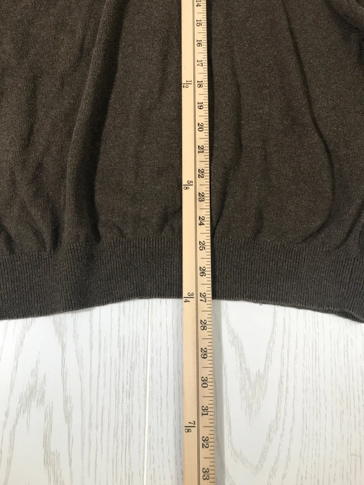 Suéter De Colección Ralph Lauren Algodón Cachemira Para Hombres L Chaps Marrón Cuello en V Preppy Foto 4 de 4
