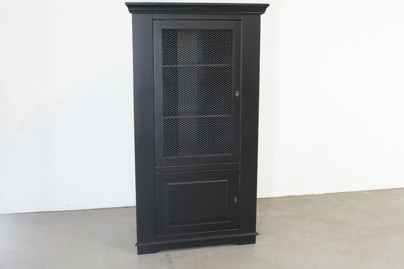 French Country Black Corner Cabinet By Ballard Design | eBay
