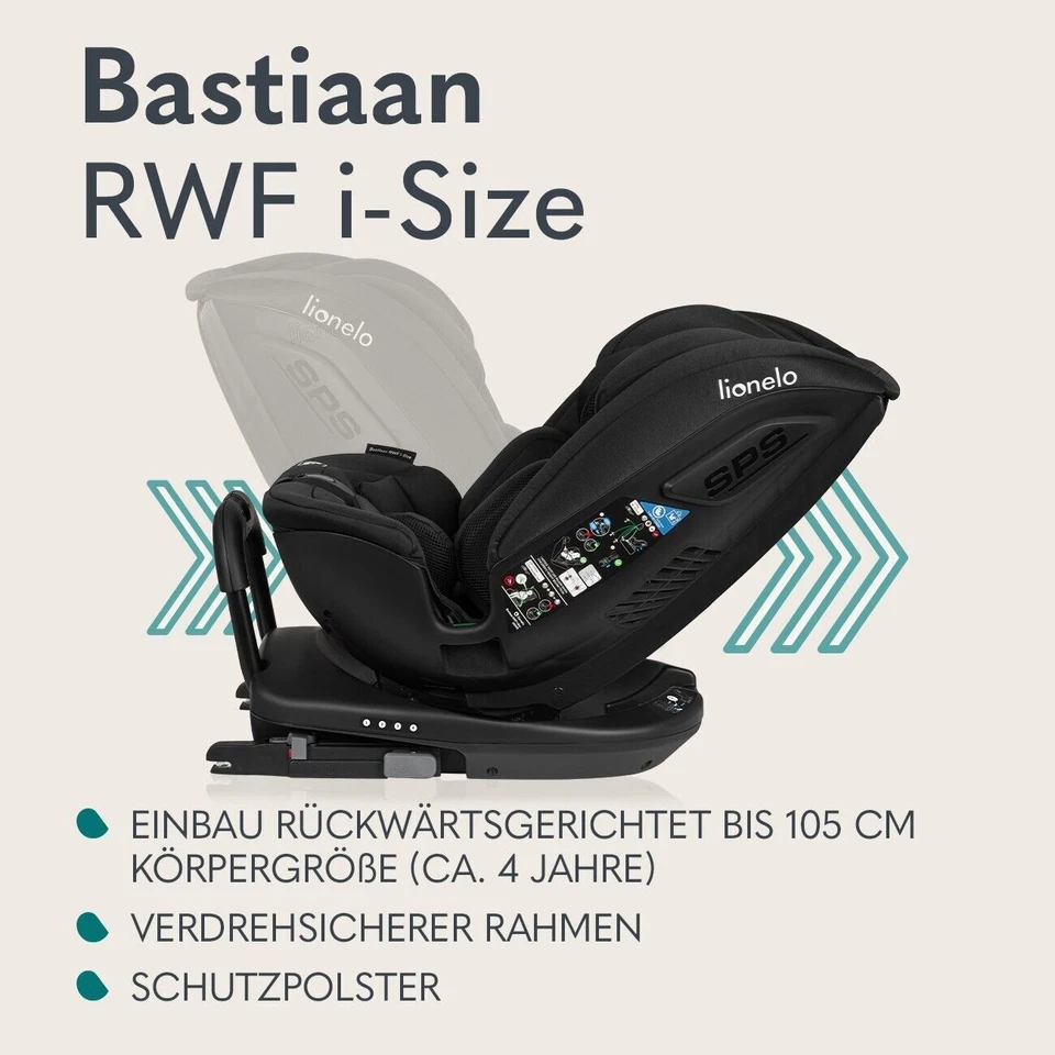 Siège-auto pour bébés et jeunes enfants Bastiaan RWF 0-36 kg de 40-150 cm pivota - Photo 4/4