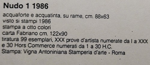 NUDO n.1 del 1986 incisione di RENATO GUTTUSO - Foto 2 di 9