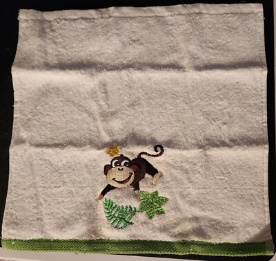 MONKEY NATION - EMBROIDERED DECORATIVE WASH TOWEL - BRAND NEW - ALLURE