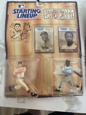 STARTING LINEUP BASEBALL: Mathews Aaron McCovey Mays Mantle DiMaggio Ruth Maris
