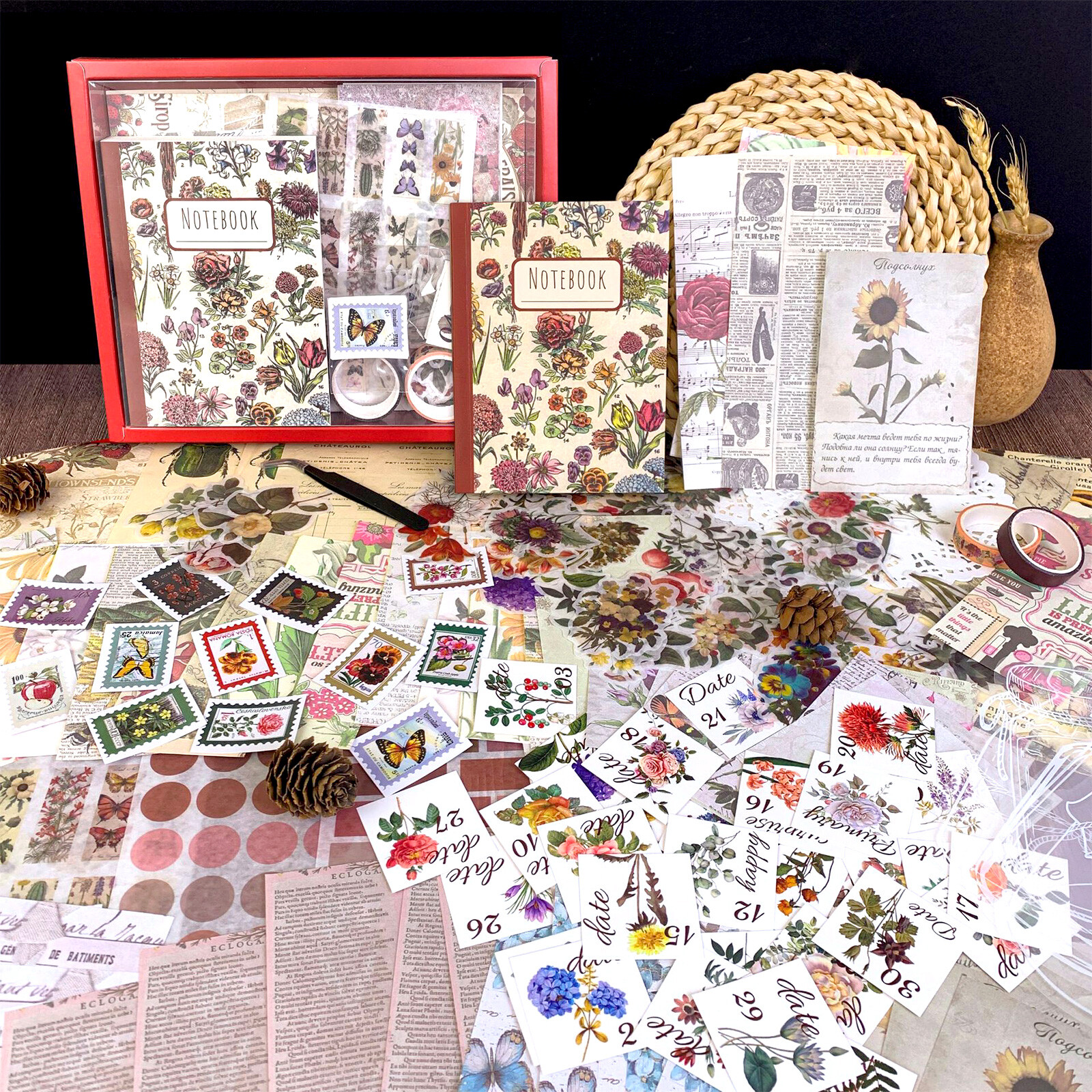 ZXMNBH Scrapbooking Paper Kit - 20 Pieces Garden Collage Diary Planner Papers For Junk Journaling & Crafts - View #8