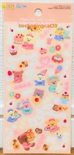 DAISO Yurutto Life Sticker Animal Cat Bear Sweets Cake Kids 2022 MADE IN JAPAN