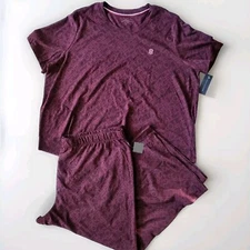 TOMMY HILFIGER Womens 2-piece Pajama Set shirt Pants TH Logo Plus size 1X 2X Red