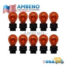10pcs Amber Turn Signal Parking Drl Light Bulbs 3157 Usa