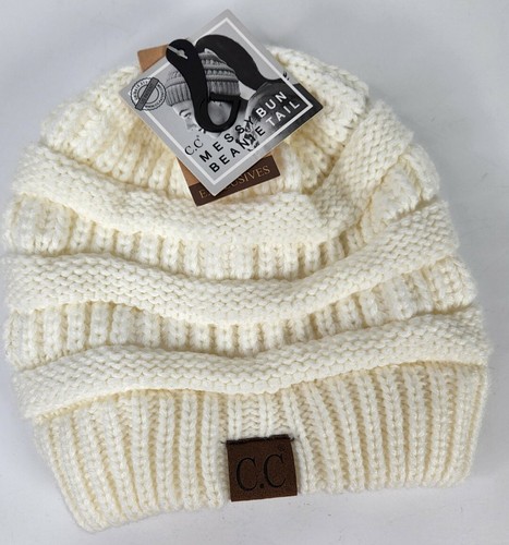 NWT CC Essentials Beanie Cap Ponytail 