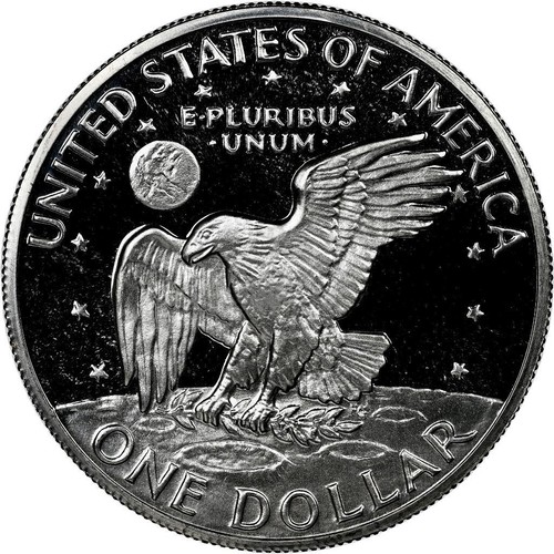 1971 S Eisenhower IKE SILVER $1 Dollar PF69 ULTRA CAMEO NGC Photo Vision® 3169 - Picture 3 of 5