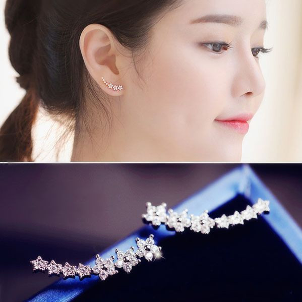 Buy Quality Timeless Snowflake Diamond Stud Earrings In 14k Rose Gold - Foto 11