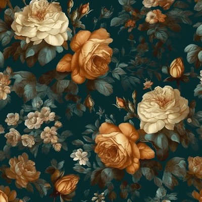 Fvlow Glowing Floral Peel and Stick Wallpaper Vintage Dark Green Wallpaper Vi...