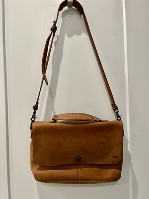 Buffalo Jackson Trading Co. Leather Laptop Messenger Briefcase Bag w/Strap