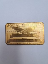 Vintage Antique Metal U.S. Government Social Security ID Card