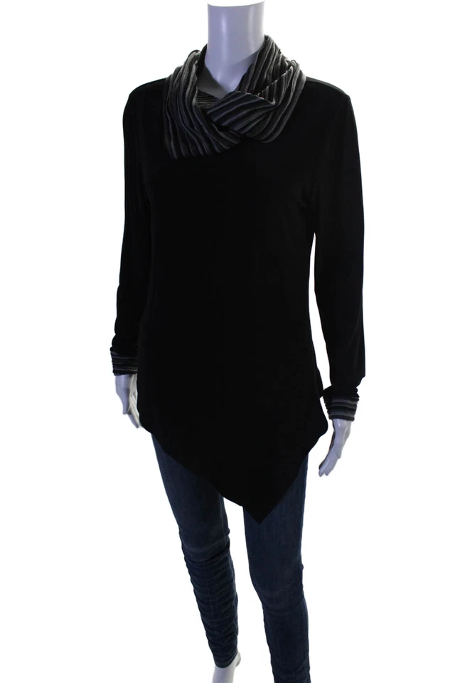 Blusa Pullover Joseph Ribkoff Mujer Cuello Alto Manga Larga Negra Talla 10 Foto 2 de 4
