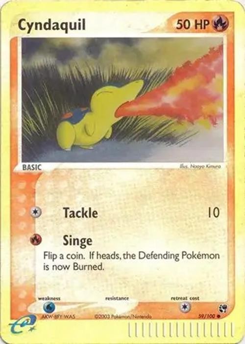 Cyndaquil - 59/100 - Pokemon Ex Sandstorm Reverse Holo NM