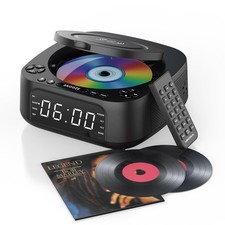 Portable CD Player for Home Desktop with FM Radio and Display Black