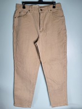 VTG Lee Riders Jeans Women's 14 M Khaki/Beige Relaxed Fit High Rise Denim 90s