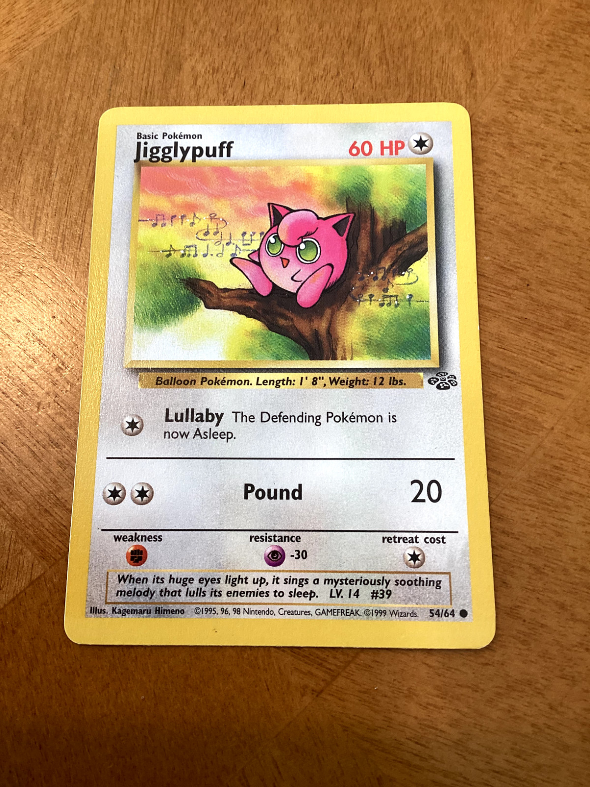 Jigglypuff 54/64 Jungle Set Rare Vintage Pokemon Card Jiggly Puff