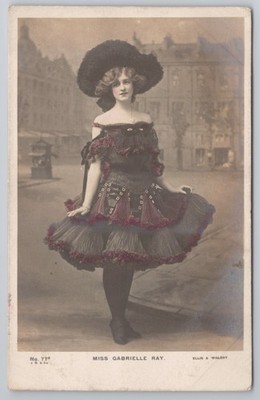 Miss Gabrielle Ray in dunklem Kostüm & Hut, Ellis & Walery Nr. 770 Postkarten