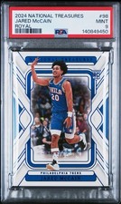 Panini 2024-25 National Treasures Jared McCain #98 Royal /25 PSA 9 76ers
