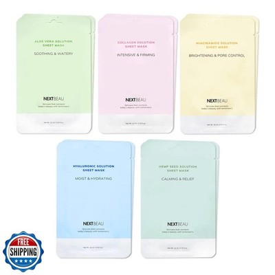 NEXTBEAU Solution Sheet Korean Collagen Face Mask for Skincare 5 Types x 2 Se