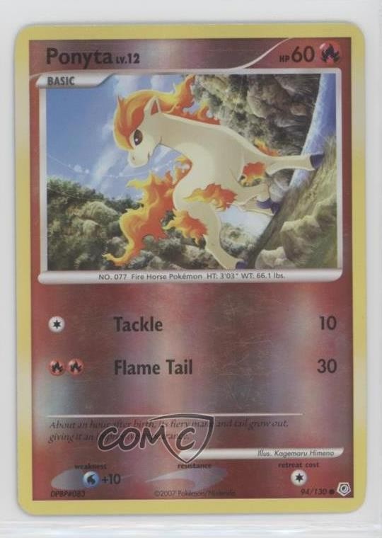 Ponyta Reverse Foil Pokémon Diamond & Pearl Base Set #94 2007