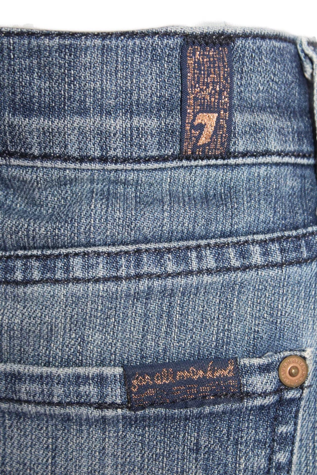 Saia jeans 7 For All Mankind feminina algodão lavada média azul tamanho EUR 29 - Imagem 4 de 4